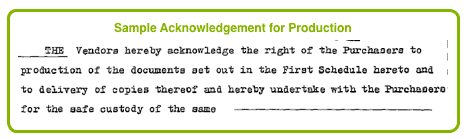 Acknowledgement for Production