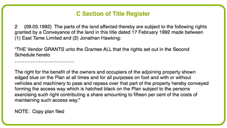 C Section of the Title Register