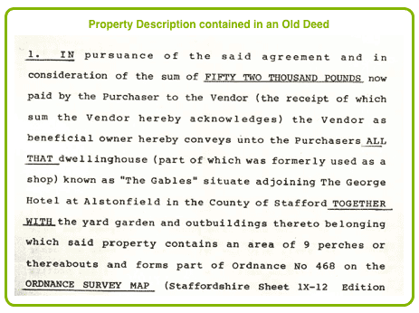 Property Description contained in an Old Deed