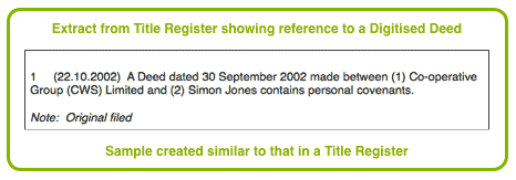 Reference to a Digitised Deed