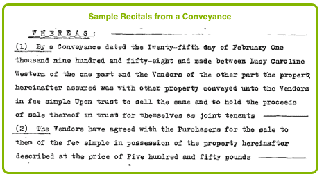 Recticals from a Conveyance