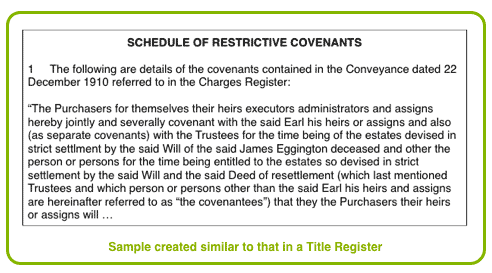 Schedule of Restrictive Covenants